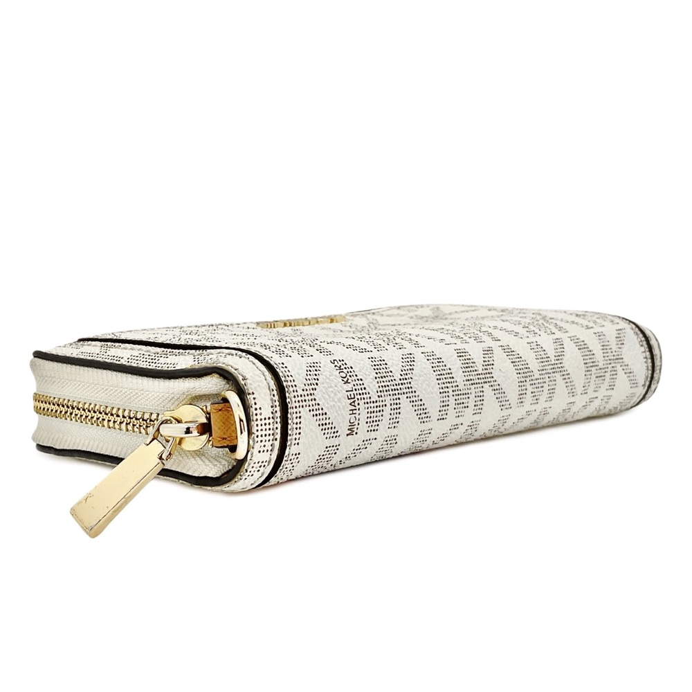 MICHAEL by Michael Kors Frame Out Travel Continental Wallet in Vanilla/Cream - Picture 5 of 10